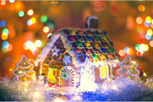 Lighted Gingerbread House